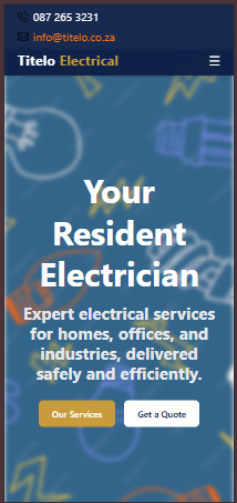 Titelo Electrical clean and functional website by NoluForge